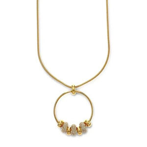 Elegant Crystal Circle Gold Necklace